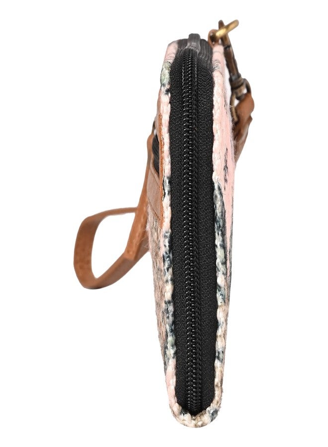 Mona B Zipper Women Wristlet Clutch Ladies Purse Wallet Multi Slot Card Holder Multipurpose Travel Hand Purse (Pink) - Image 4